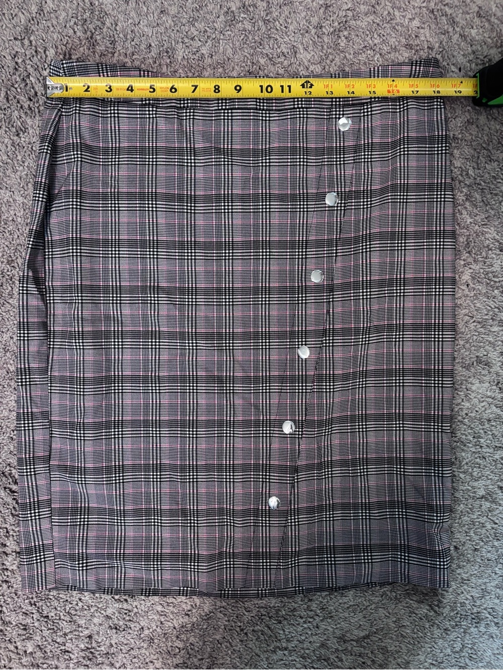 SOHO Plaid Button Front Skirt Size XL | Stretch Career Chic - Picture 6 of 7